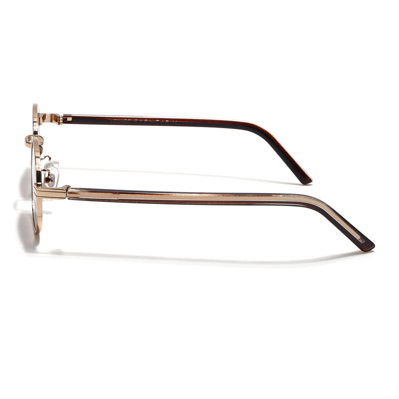 Charli  | Brown & Clear Oval Sunglasses | Golden Frame - MG7657
