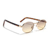 Charli  | Light Brown & Clear Oval Sunglasses | Golden Frame - MG7658