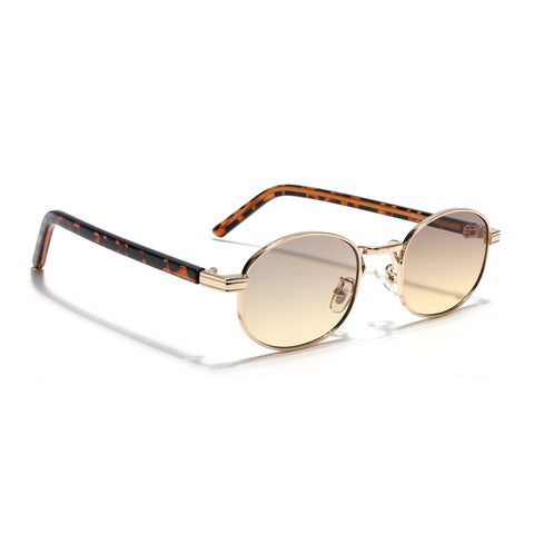 Charli  | Light Brown & Clear Oval Sunglasses | Golden Frame - MG7658