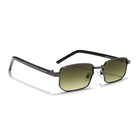 Nomad | Olive & Clear Rectangle Sunglasses | Gunmetal Grey Frame - MG7649)