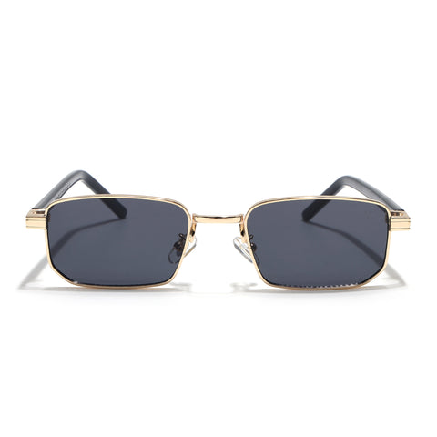 Nomad | Black Rectangle Sunglasses | Golden Frame - MG7650)