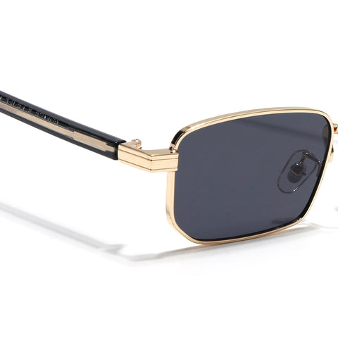 Nomad | Black Rectangle Sunglasses | Golden Frame - MG7650)