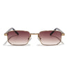 Nomad | Brown & Clear Lens Rectangle Sunglasses | Golden Frame - MG7651)