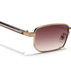 Nomad | Brown & Clear Lens Rectangle Sunglasses | Golden Frame - MG7651)