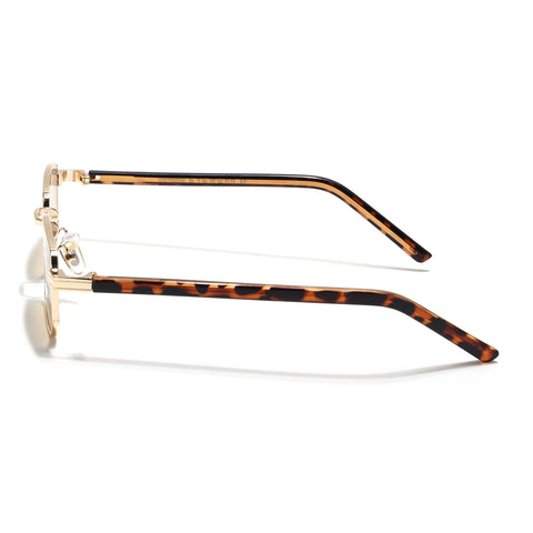 Nomad | Light Brown & Clear Rectangle Sunglasses | Golden Frame - MG7652)