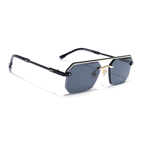 Allure | Grey Half Rim Sunglasses | Black Frame - MG7765