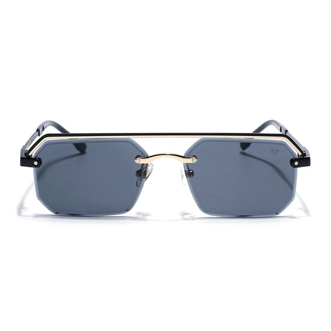 Allure | Grey Half Rim Sunglasses | Black Frame - MG7765