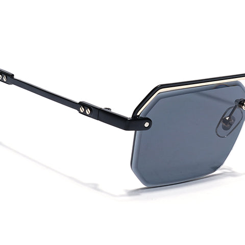 Allure | Grey Half Rim Sunglasses | Black Frame - MG7765