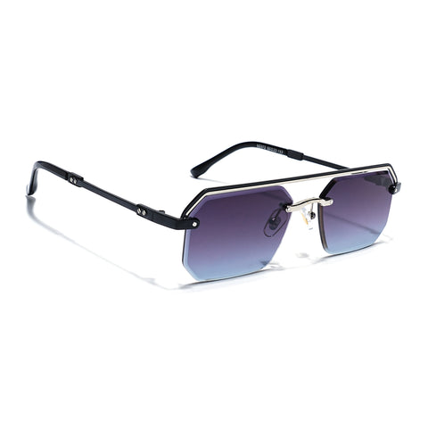 Allure | Purple & Clear Half Rim Sunglasses | Black Frame - MG7766