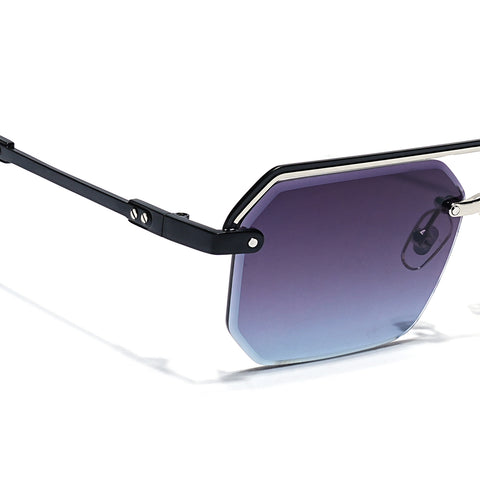 Allure | Purple & Clear Half Rim Sunglasses | Black Frame - MG7766
