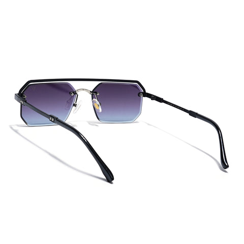 Allure | Purple & Clear Half Rim Sunglasses | Black Frame - MG7766