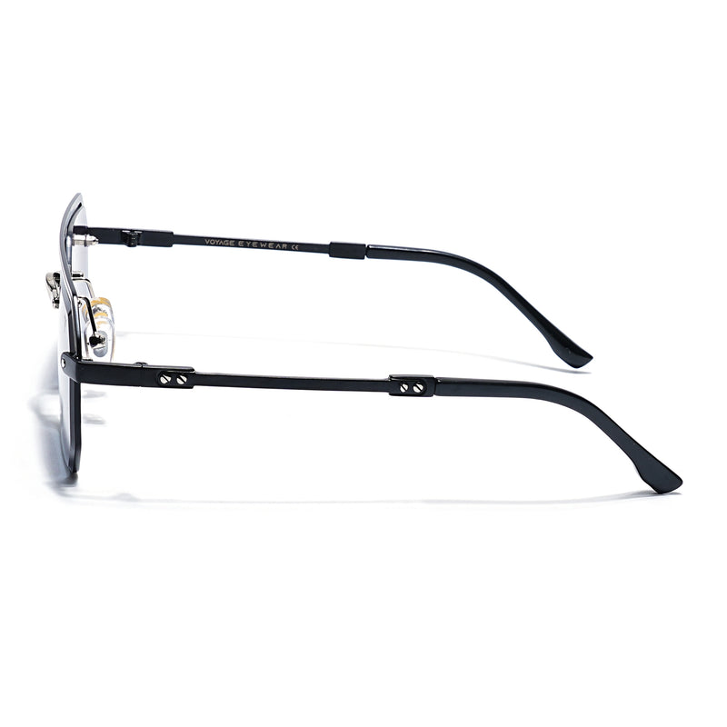 Allure | Purple & Clear Half Rim Sunglasses | Black Frame - MG7766
