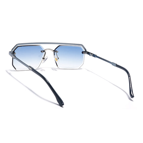 Allure | Blue & Clear Half Rim Sunglasses | Blue Frame - MG7768