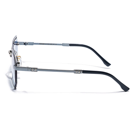 Allure | Blue & Clear Half Rim Sunglasses | Blue Frame - MG7768
