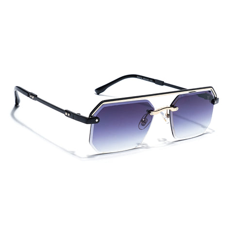 Allure | Grey & Clear Half Rim SunglassesLens | Black Frame  - MG7769