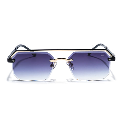 Allure | Grey & Clear Half Rim SunglassesLens | Black Frame  - MG7769