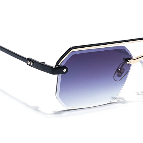 Allure | Grey & Clear Half Rim SunglassesLens | Black Frame  - MG7769