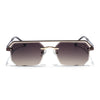 Allure | Brown & Clear Half Rim Sunglasses | Brown Frame - MG7770