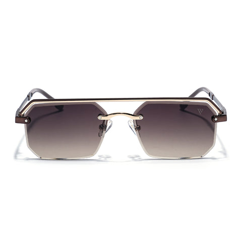 Allure | Brown & Clear Half Rim Sunglasses | Brown Frame - MG7770