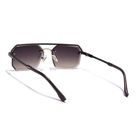 Allure | Brown & Clear Half Rim Sunglasses | Brown Frame - MG7770