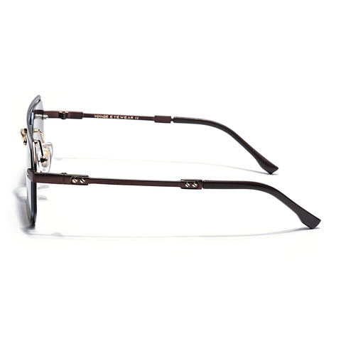 Allure | Brown & Clear Half Rim Sunglasses | Brown Frame - MG7770