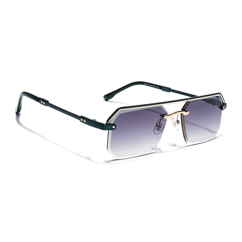 Allure | Olive & Clear Half Rim Sunglasses | Green Frame - MG7771