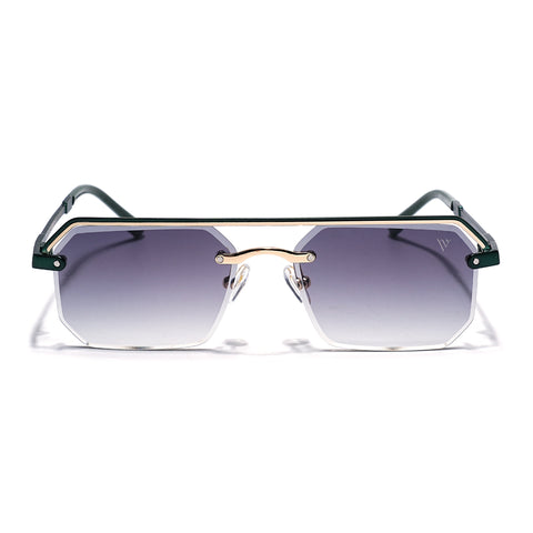 Allure | Olive & Clear Half Rim Sunglasses | Green Frame - MG7771