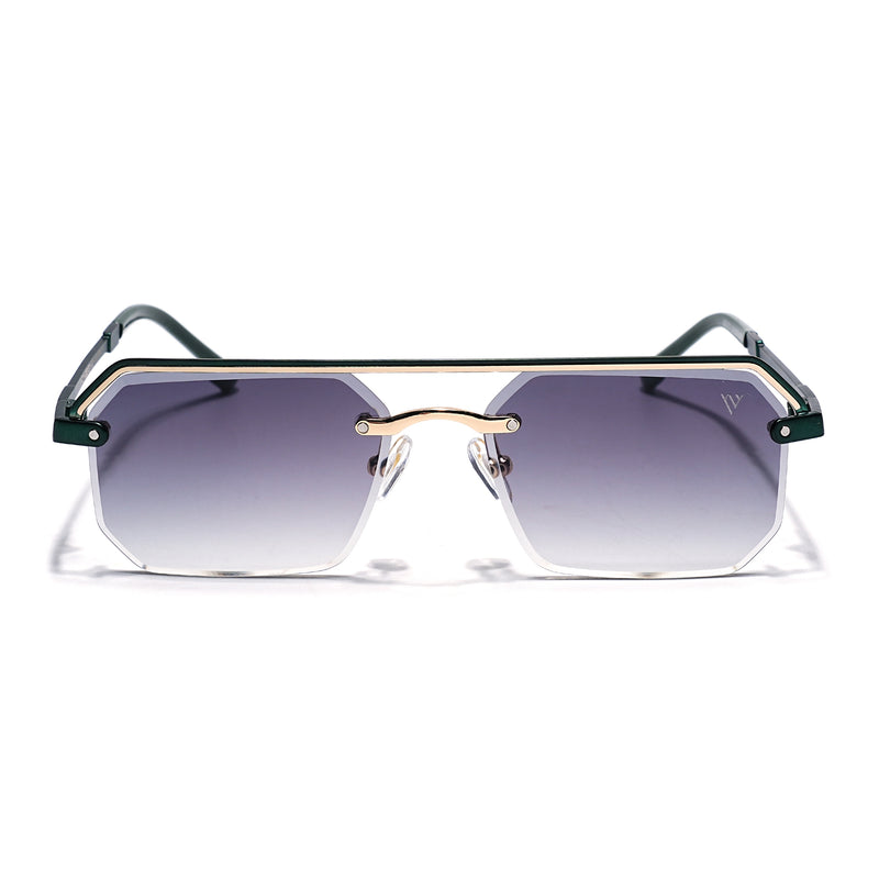 Allure | Olive & Clear Half Rim Sunglasses | Green Frame - MG7771
