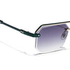 Allure | Olive & Clear Half Rim Sunglasses | Green Frame - MG7771