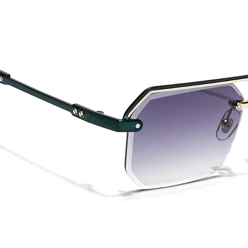 Allure | Olive & Clear Half Rim Sunglasses | Green Frame - MG7771