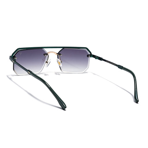 Allure | Olive & Clear Half Rim Sunglasses | Green Frame - MG7771