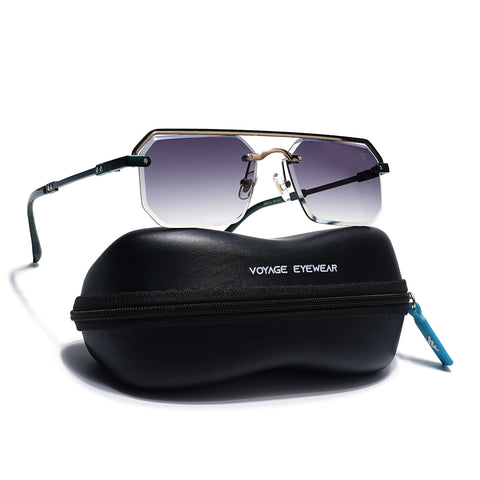 Allure | Olive & Clear Half Rim Sunglasses | Green Frame - MG7771