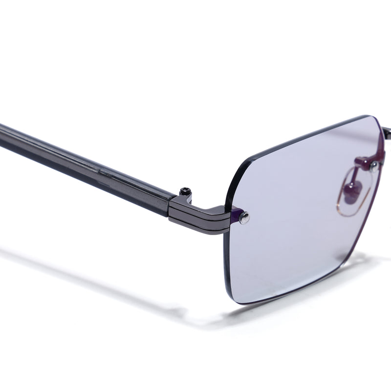 Nexo | Smoke black Rimless Sunglasses | Gun Metal Frame - MG9294