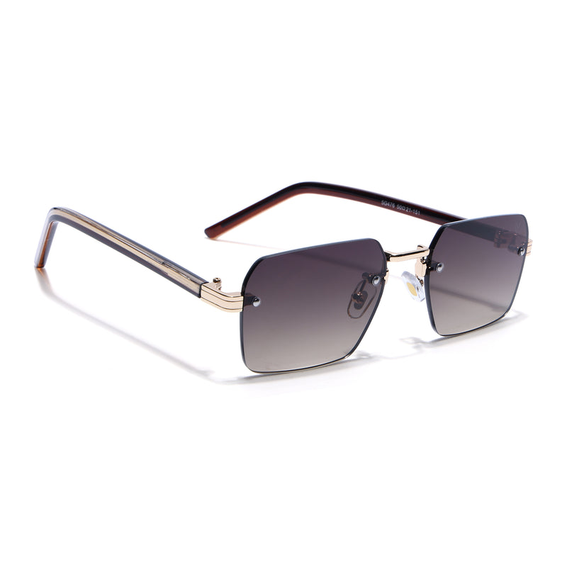 Nexo | Brown Rimless Sunglasses | Golden Frame - MG9295