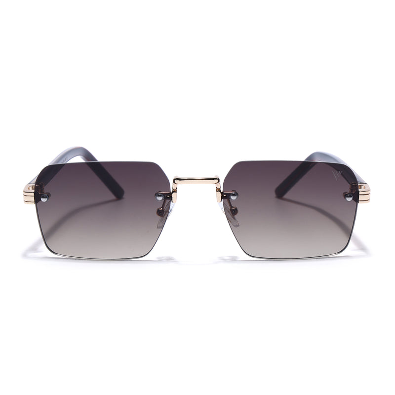 Nexo | Brown Rimless Sunglasses | Golden Frame - MG9295
