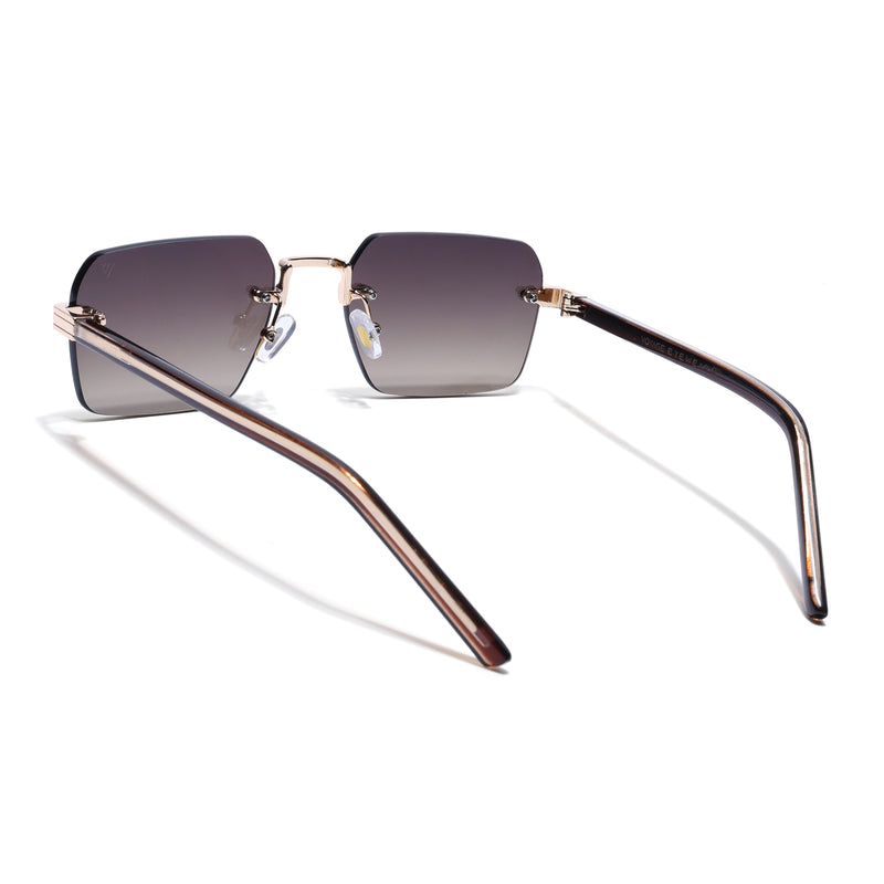 Nexo | Brown Rimless Sunglasses | Golden Frame - MG9295