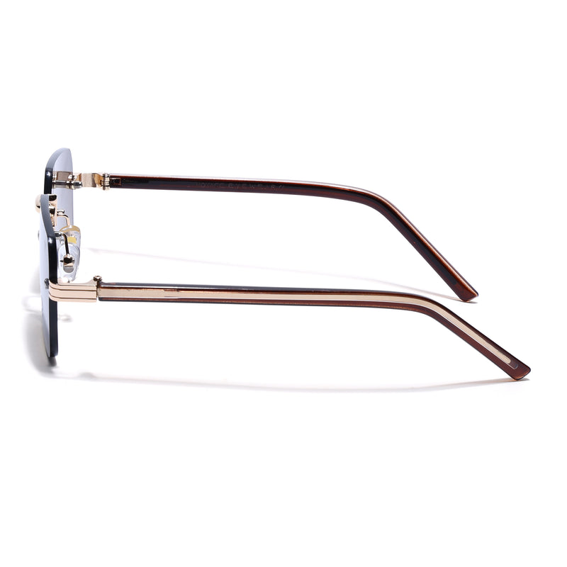 Nexo | Brown Rimless Sunglasses | Golden Frame - MG9295