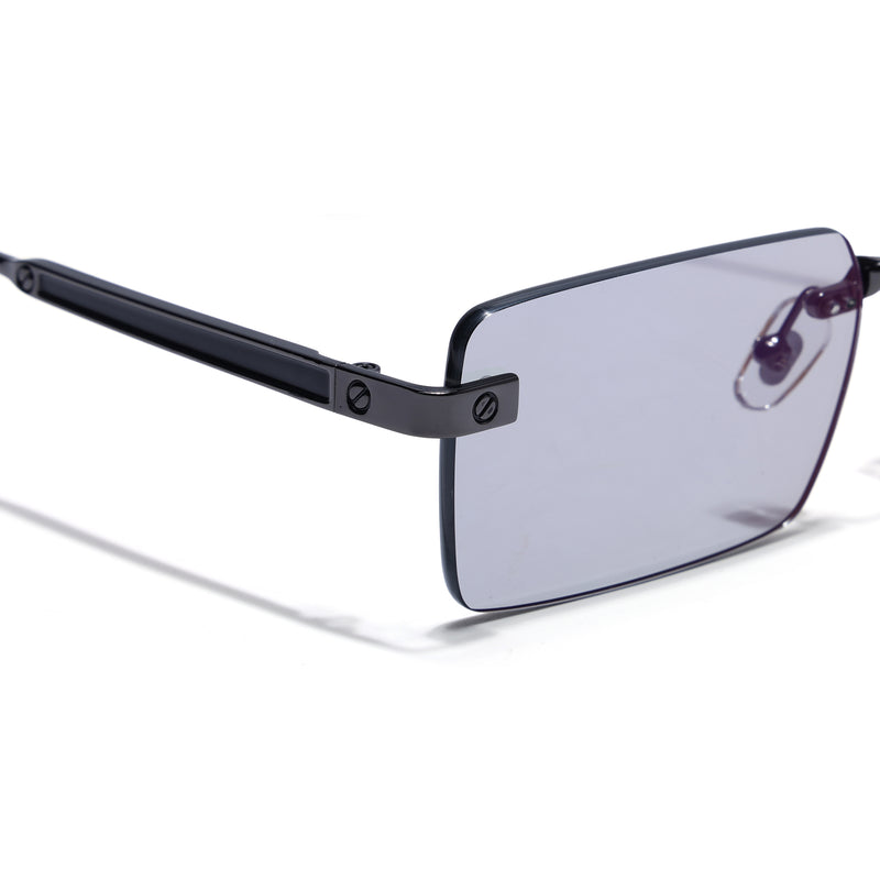 Carter | Smoke Black Rimless Sunglasses | Gun Metal Frame - MG9285