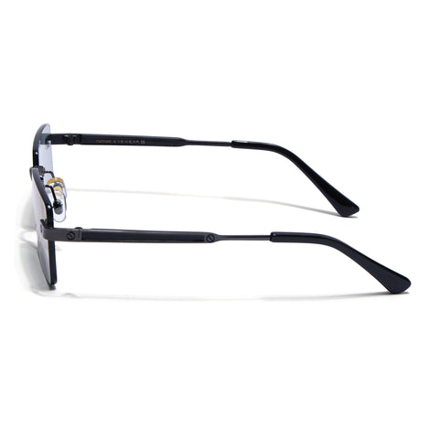 Carter | Smoke Black Rimless Sunglasses | Gun Metal Frame - MG9285