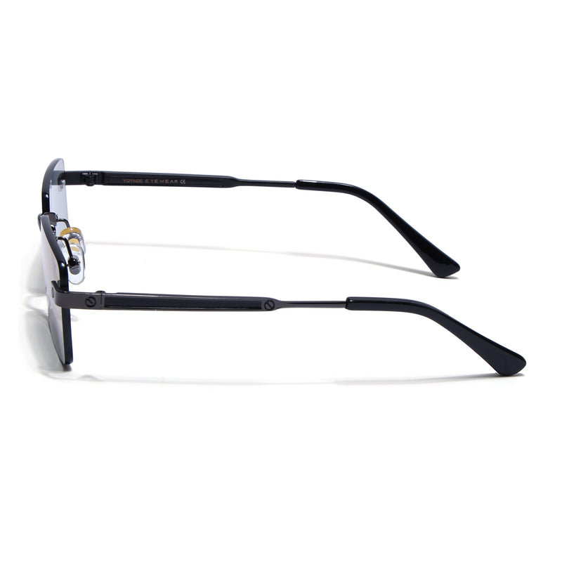 Carter | Smoke Black Rimless Sunglasses | Gun Metal Frame - MG9285