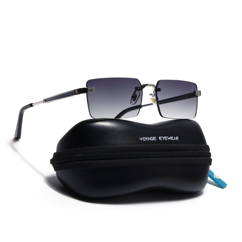 Carter | Olive Rimless Sunglasses | Silver Frame - MG9286