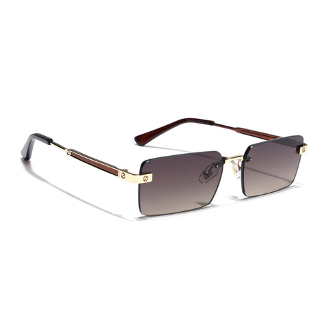 Carter | Brown Rimless Sunglasses | Golden Frame - MG9287