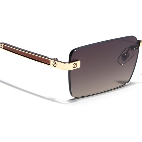 Carter | Brown Rimless Sunglasses | Golden Frame - MG9287