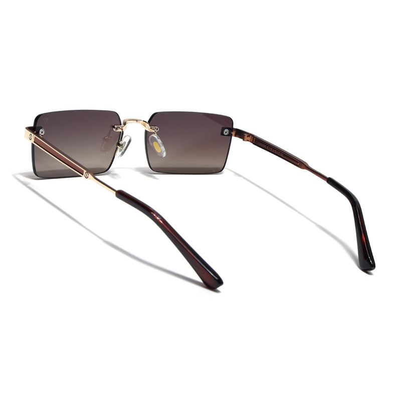 Carter | Brown Rimless Sunglasses | Golden Frame - MG9287