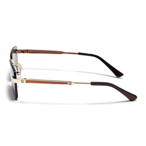 Carter | Brown Rimless Sunglasses | Golden Frame - MG9287