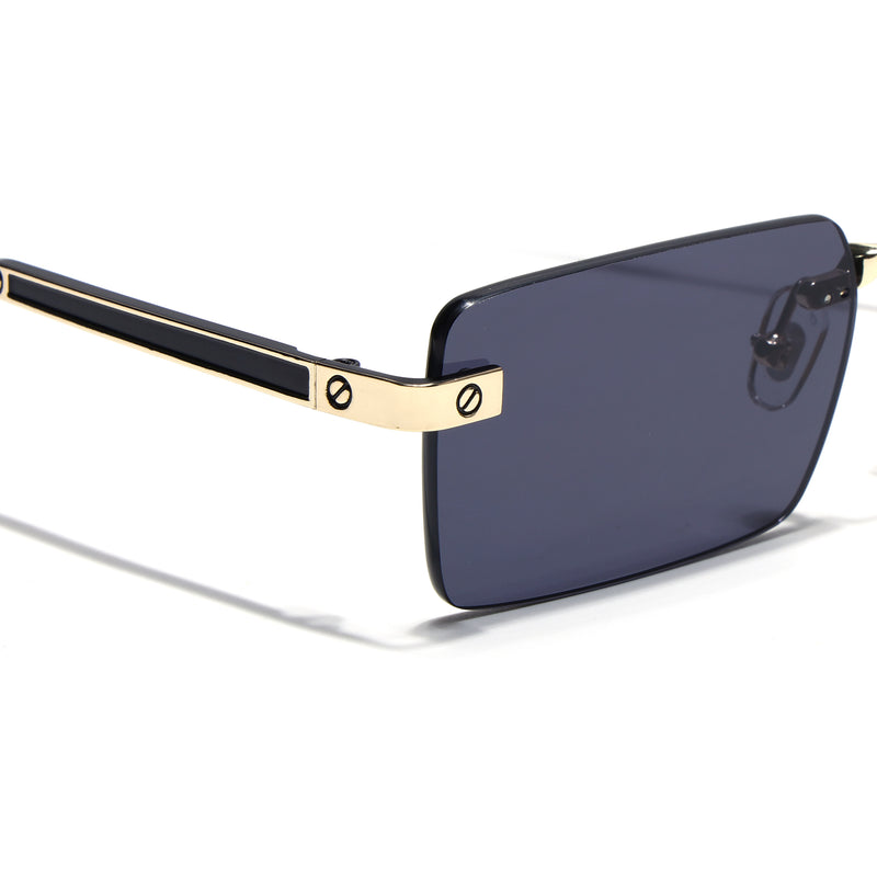 Carter | Black Rimless Sunglasses  | Golden Frame - MG9288