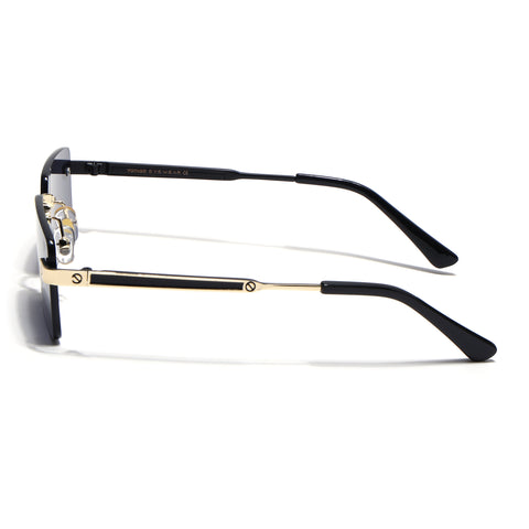 Carter | Black Rimless Sunglasses  | Golden Frame - MG9288