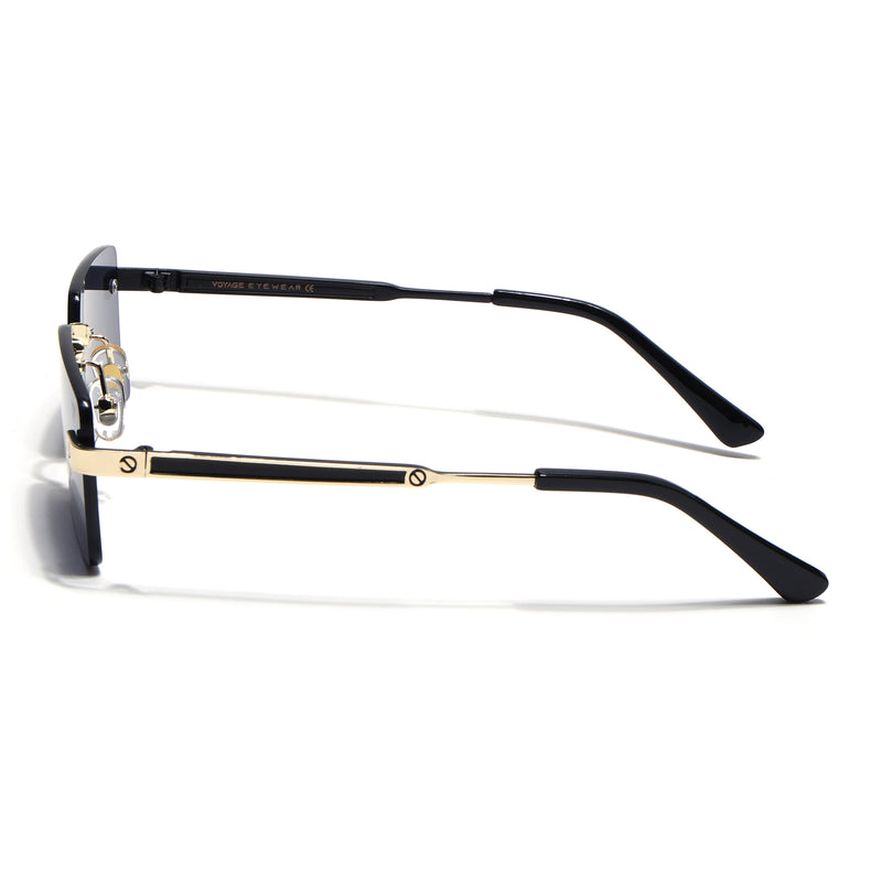 Carter | Black Rimless Sunglasses  | Golden Frame - MG9288