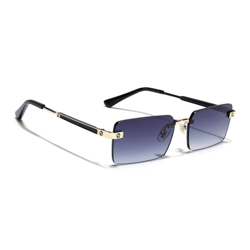 Carter | Shadow Black Rimless Sunglasses | Golden Frame - MG9289