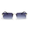 Carter | Shadow Black Rimless Sunglasses | Golden Frame - MG9289